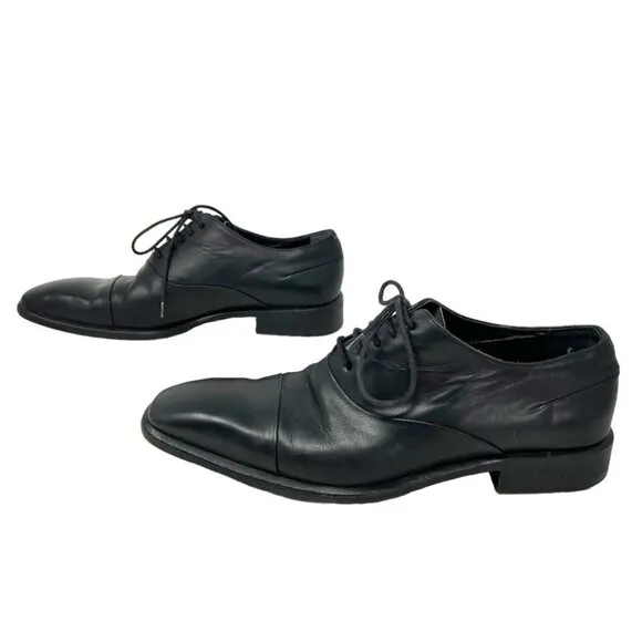 * Dior Timeless Derby Black Leather Dress Shoes Size 40.5 (US 7.5) Made in Italy