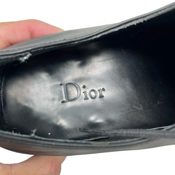 * Dior Timeless Derby Black Leather Dress Shoes Size 40.5 (US 7.5) Made in Italy