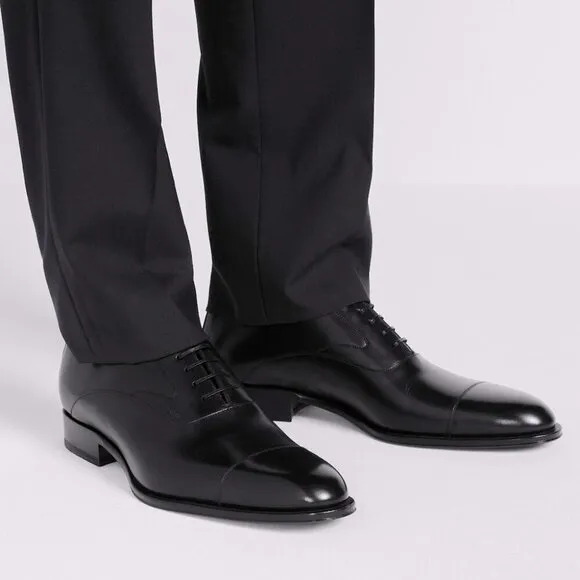 * Dior Timeless Derby Black Leather Dress Shoes Size 40.5 (US 7.5) Made in Italy