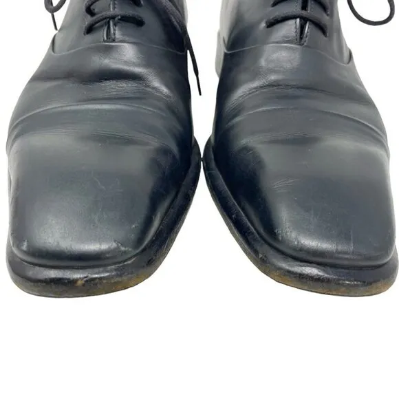 * Dior Timeless Derby Black Leather Dress Shoes Size 40.5 (US 7.5) Made in Italy