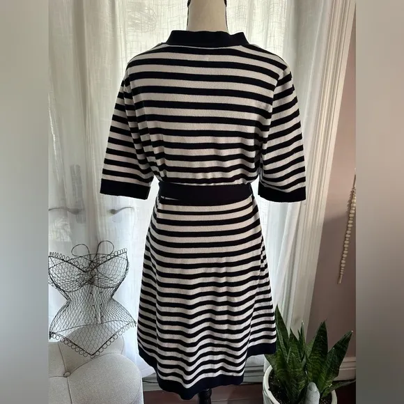 ⚓️ Elija J Navy &amp; White sweater dress XL