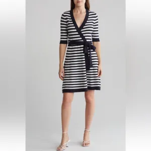 ⚓️ Elija J Navy &amp; White sweater dress XL