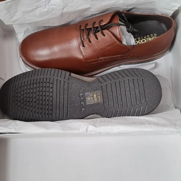 🎁 Geox Men's Tyren Tumbled Leather Derby Shoe Oxford