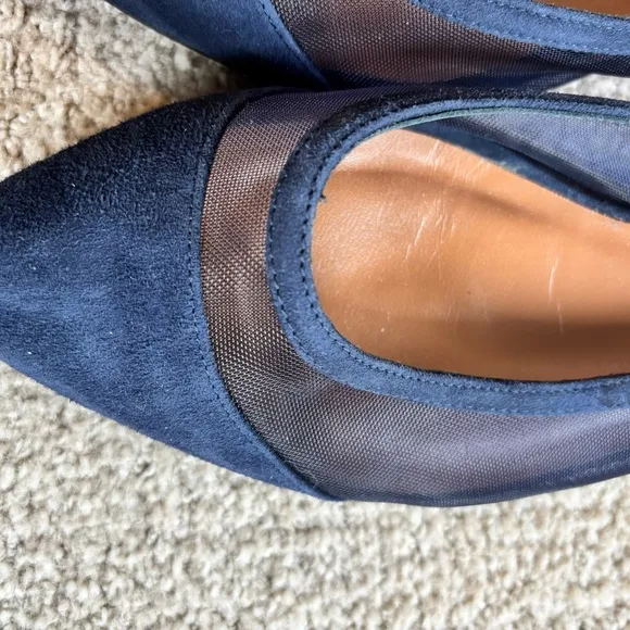 🐟 Margaux Women's Navy Suede Mesh Flats - size 42.5
