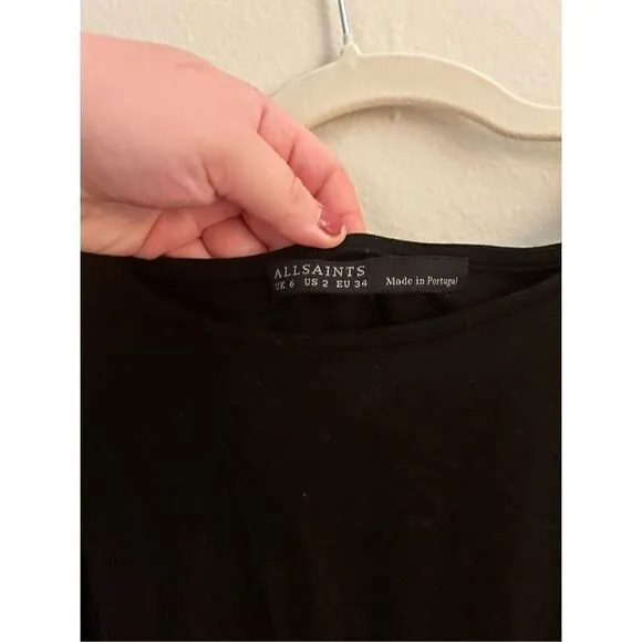 🆕 NWT ALLSAINTS Sabie Draped Mini Dress Size 2