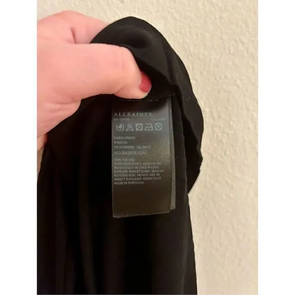 🆕 NWT ALLSAINTS Sabie Draped Mini Dress Size 2