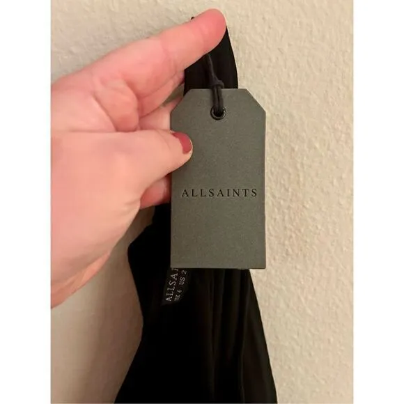🆕 NWT ALLSAINTS Sabie Draped Mini Dress Size 2