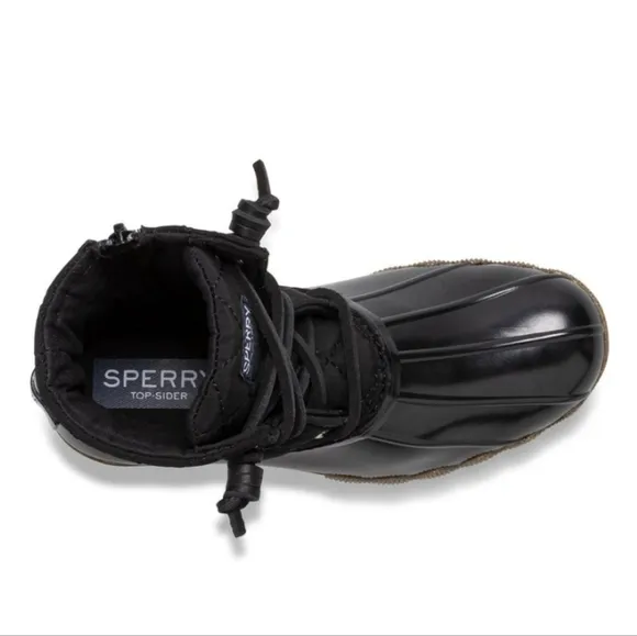🆕 Sperry Topsider Saltwater Kids Nylon Quilt Duck Boots Fall Winter Classic