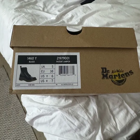 1460 Doc Marten Black Patent Leather Lace-Up Boots