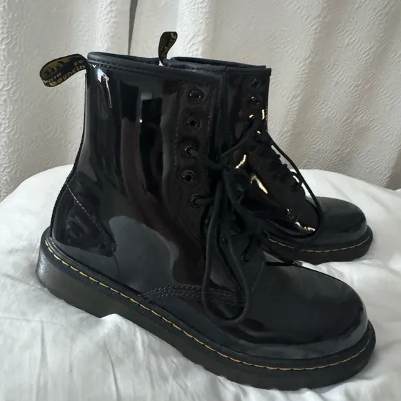 1460 Doc Marten Black Patent Leather Lace-Up Boots