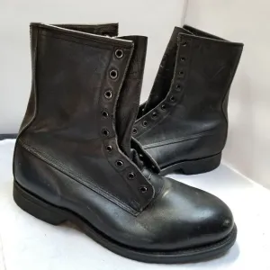 1990 ADDISON USA BLACK LEATHER LACE UP ZIP UP STEEL TOE FLIGHT BOOTS 7.5 XW