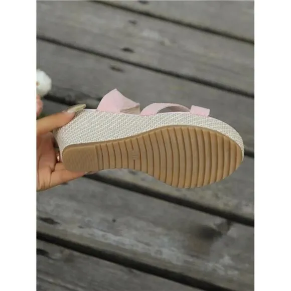 2024 New Arrival Suede Thick Bottom Wedge Heels Women's Daily Slip-On Slippers