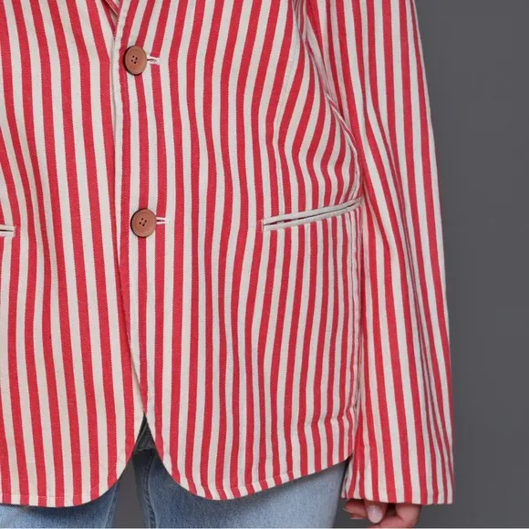 219. VINTAGE Men’s Stripe Barbershop Quartet Casual Blazer Jacket 44&quot; Chest