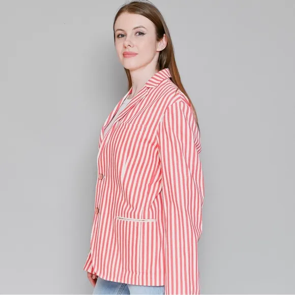 219. VINTAGE Men’s Stripe Barbershop Quartet Casual Blazer Jacket 44&quot; Chest