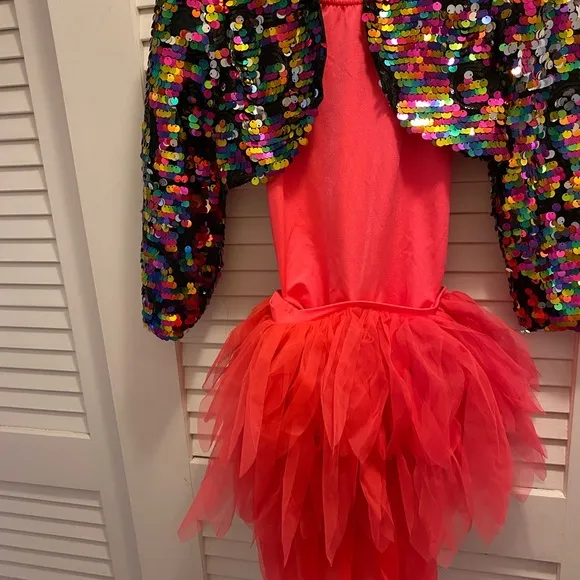 5 Children’s Large Dance Costumes Bundle plus red sequin shoes