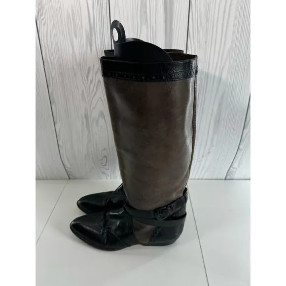 80s VTG Enzo Angiolini Shoes Womens Leather Boots Two Tone Western