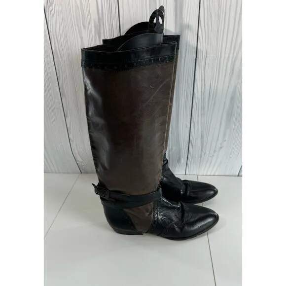 80s VTG Enzo Angiolini Shoes Womens Leather Boots Two Tone Western