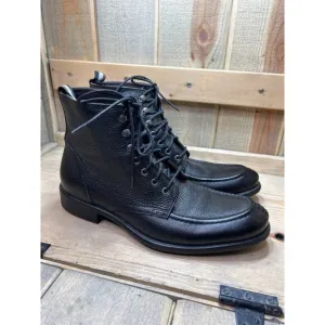 9M Black Brown 1826 Men's Black Henry Bartlett Leather Lace Up Boots