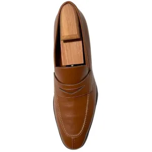 A. Testoni Black Label Leather Loafers, Brown Split-Toe Shoes   Shoe Trees