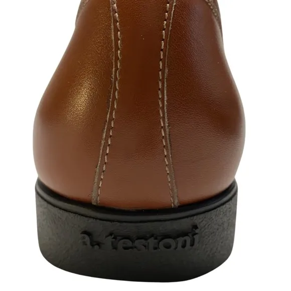 A. Testoni Black Label Leather Loafers, Brown Split-Toe Shoes   Shoe Trees