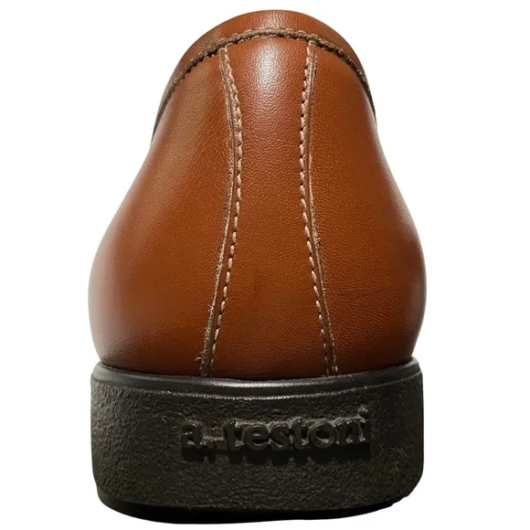 A. Testoni Black Label Leather Loafers, Brown Split-Toe Shoes   Shoe Trees