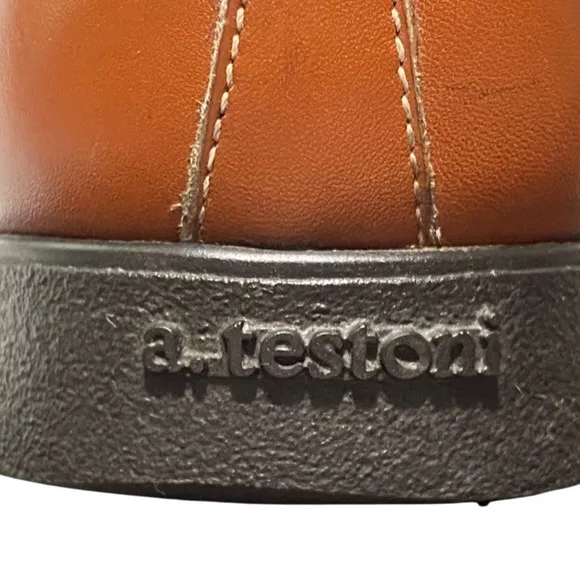 A. Testoni Black Label Leather Loafers, Brown Split-Toe Shoes   Shoe Trees