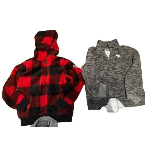 Abercrombie Sweatshirt Kid 7 Black Hoodie Buffalo Plaid Tie Dye Ombre Preppy 8