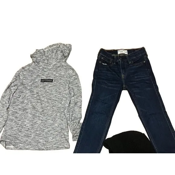 Abercrombie Sweatshirt Kid 7 Black Hoodie Buffalo Plaid Tie Dye Ombre Preppy 8