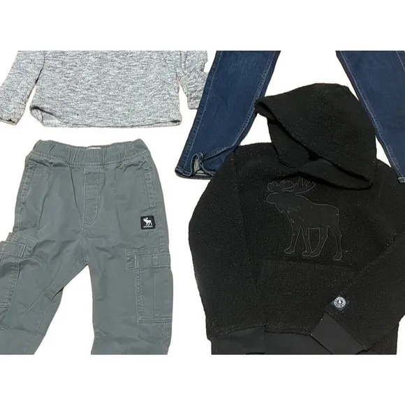 Abercrombie Sweatshirt Kid 7 Black Hoodie Buffalo Plaid Tie Dye Ombre Preppy 8