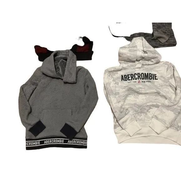 Abercrombie Sweatshirt Kid 7 Black Hoodie Buffalo Plaid Tie Dye Ombre Preppy 8
