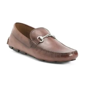 ACE MARKS Made In Italy Mens Leather Bit Driving Moccasins