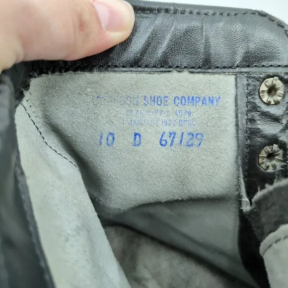 Addison Shoe Company VTG 90's Men's Size 10 Black Combat Boots Biltrite Soles