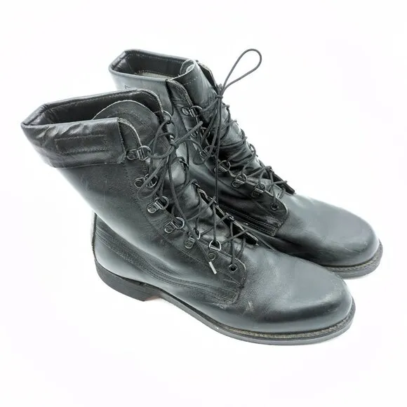 Addison Shoe Company VTG 90's Men's Size 10 Black Combat Boots Biltrite Soles