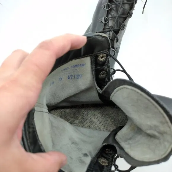 Addison Shoe Company VTG 90's Men's Size 10 Black Combat Boots Biltrite Soles