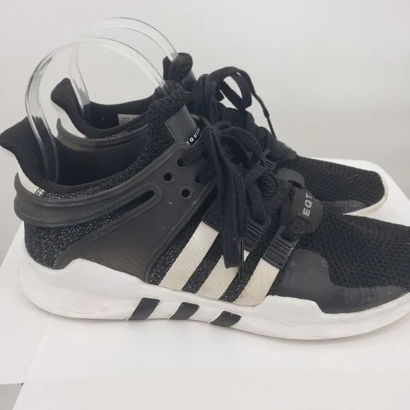 ADIDAS EQT Equipment Support ADV Flyknit Running Shoe Black Sparkle M8/W9