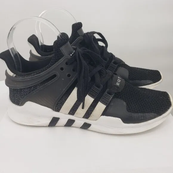 ADIDAS EQT Equipment Support ADV Flyknit Running Shoe Black Sparkle M8/W9