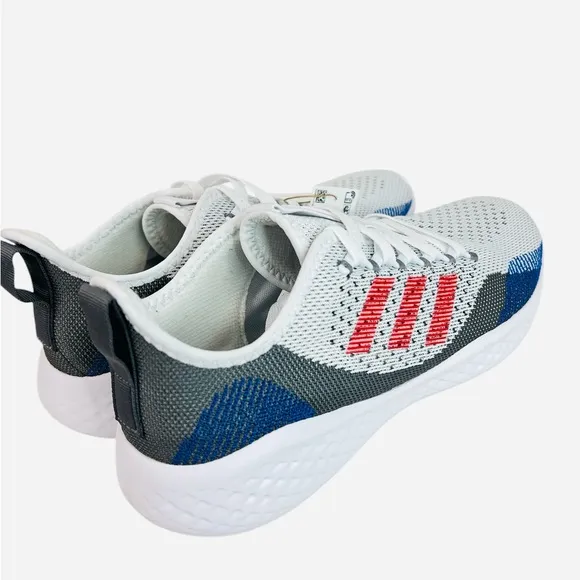 Adidas Fluidflow 2.0 Running Shoes Gray White Red GW4013 Sneaker Mens Size 9