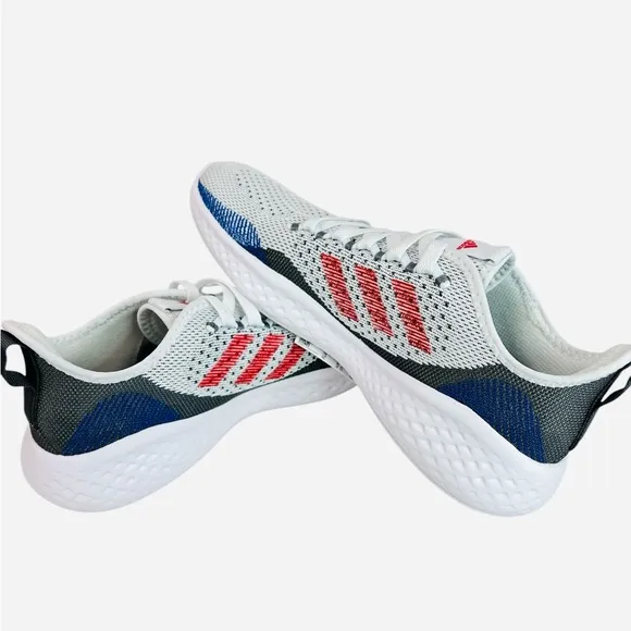 Adidas Fluidflow 2.0 Running Shoes Gray White Red GW4013 Sneaker Mens Size 9