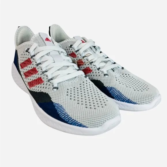 Adidas Fluidflow 2.0 Running Shoes Gray White Red GW4013 Sneaker Mens Size 9