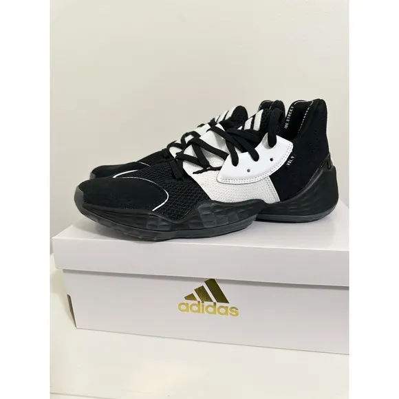 Adidas Harden Vol. 4 Shoes Black/White Tuxedo FV5597 Men's Size 9.5 New