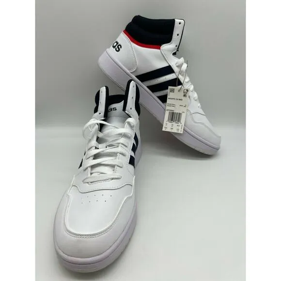 Adidas Hoops 3.0 Mid Classic Vintage Men's Cloud White Shoes Size 10.5 NIB
