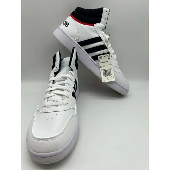 Adidas Hoops 3.0 Mid Classic Vintage Men's Cloud White Shoes Size 11.5 NIB.