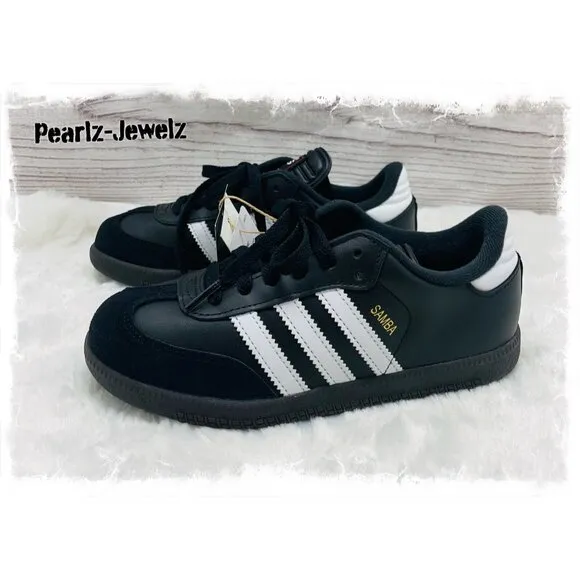 Adidas KIDS SAMBA CLASSIC J 036516 Black Shoes Size 2 NEW with Box