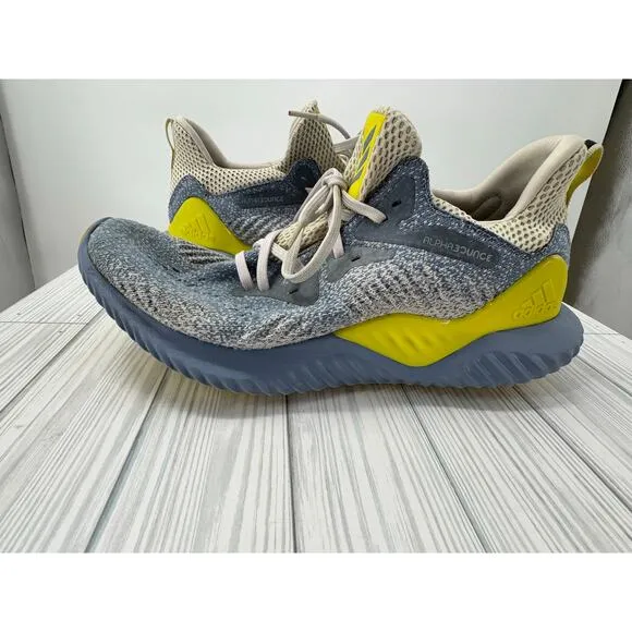 Adidas Men’s AlphaBounce Beyond Running Shoes Size 10.5 Yellow Blue Sneakers