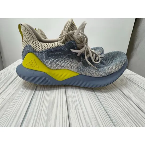 Adidas Men’s AlphaBounce Beyond Running Shoes Size 10.5 Yellow Blue Sneakers