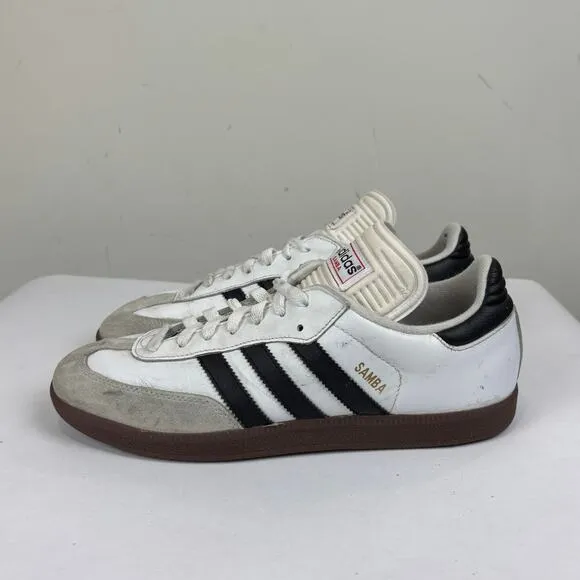 Adidas Samba Classic White Sneakers Shoes Men's 9 Streetwear Retro