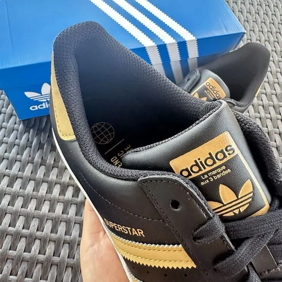 Adidas Superstar Black Magic Beige Men's Athletic Shoes HP5498