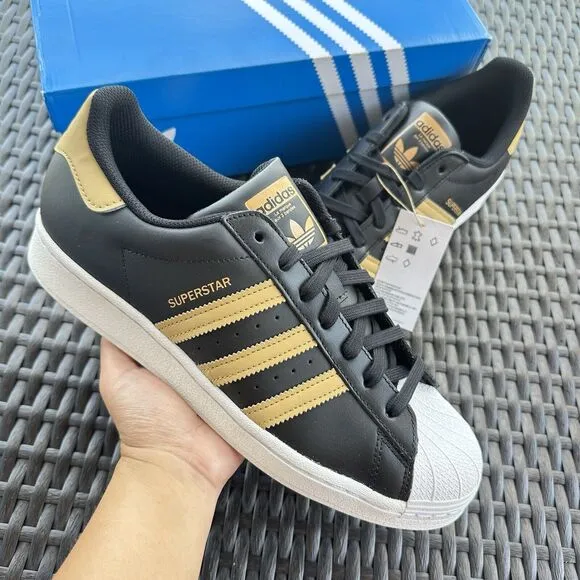 Adidas Superstar Black Magic Beige Men's Athletic Shoes HP5498