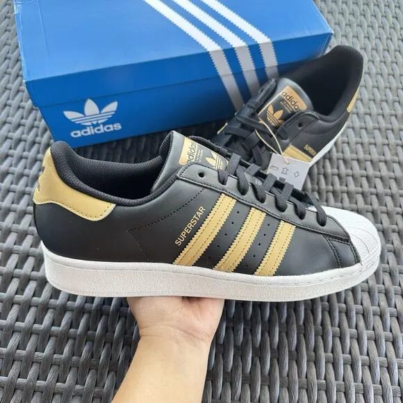 Adidas Superstar Black Magic Beige Men's Athletic Shoes HP5498