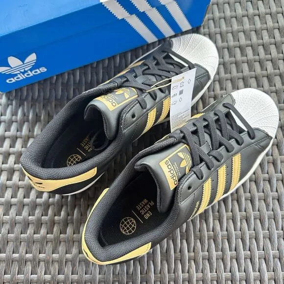 Adidas Superstar Black Magic Beige Men's Athletic Shoes HP5498